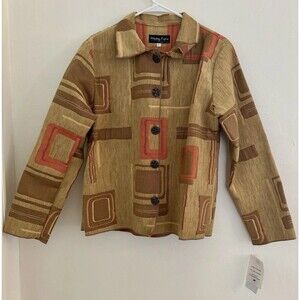 Vintage Tapestry Coat Winding Rivers Jacket Geometric Southwestern NOS Women’s L